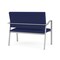 Lesro Newport 2 Seat Tandem Seating Metal Frame No Center Arms, Silver, OH Cobalt Upholstery NP1501 - alternate 2